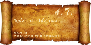 Agárdi Tünde névjegykártya