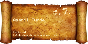 Agárdi Tünde névjegykártya