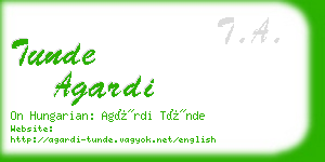 tunde agardi business card